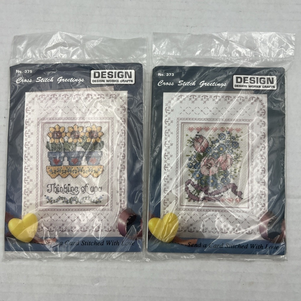Design Works Crafts Cross Stitch Greetings Counted Cross Stitch‎ Kit 373 & 375